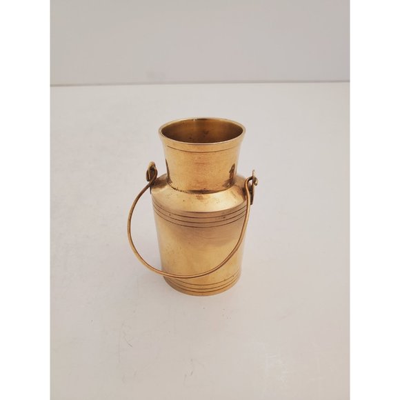 Milk pot / dairy cans / container || Vintage solid brass || small figurine / - Picture 5 of 10